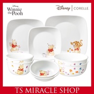 [CORELLE] Disney Winnie The Pooh Tableware 9p Set for 2 People (Square Plate) / Dinnerware / Rice bowl,Soup Bowl
