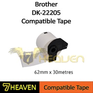 Label Film Tape DK22205 (Black On White)QL550/QL570/QL700/QL720/QL800/QL820NWB/22205 #DK 22205 DK-22