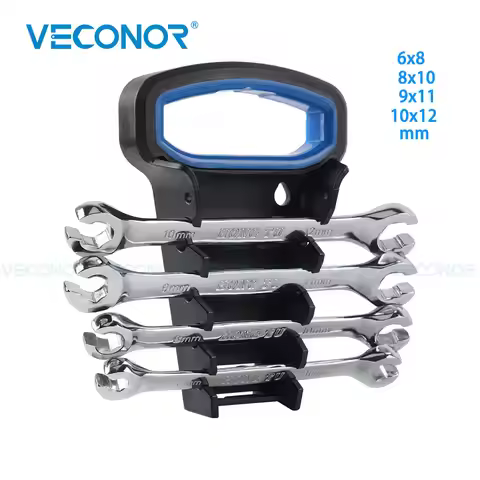6x8,8x10,9x11,10x12mm Flare Nut Wrench Set Oil Pipe Wrench Spanner Set with Plastic Rack