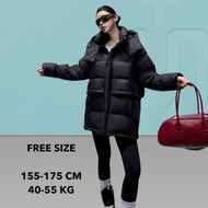 Hitchie A092-1701 Korean Fashion Hoodie Padded Winter Down Jacket Woman Fleece Baju Sejuk Tebal Park