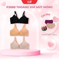 Women's bra with thin, breathable foam, wide waistband with 4 clasps, no visible edges 34/36/38 P288