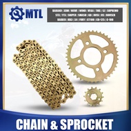 MTL HONDA MOTORCYCLE XRM/WAVE125/TMX/TMX ALPHA/SUPREMO/RS150, CHAIN, REAR, ENGINE SPROCKET SET