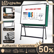 90*120CM Whiteboard Moblie White Board Magnetic Whiteboard Set withStand Mobile on Wheels Durable Qu