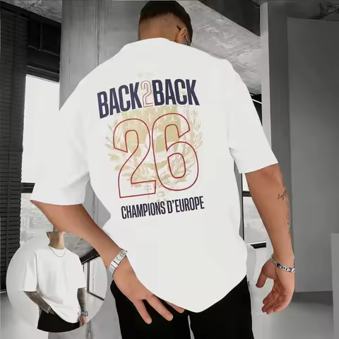 2026 PSG Back To Back Champions Soccer T-shirt Men's and Women's Summer Cotton Clothing Fashion Over