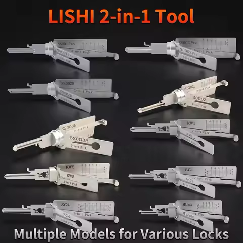 Lishi 2 In1 SS001 SS002 SS002R R52 KW1 KW5 SC1 SC4 SC20 M1/MS2 AM5 R52L Locksmith Tools for Home Doo