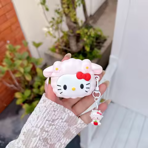 3D Cute Sanrio Hello Kitty Earphone Case For Airpods 4 Pro 3 2 Wireless Bluetooth Headset Protective