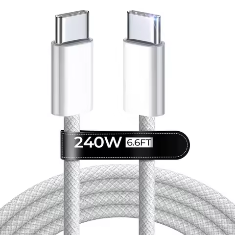 50Pcs 2M 6FT 240W Fast Quick Charging USB C to USB C PD Cable For Samsung S24 S25 Utral Htc lg Phone