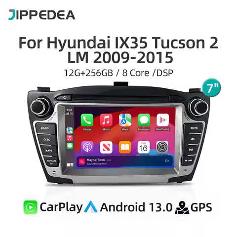 Android 13.0 CarPlay For Hyundai IX35 Tucson 2 LM 2009-2015 Multimedia Video Player 4G WiFi GPS Navi
