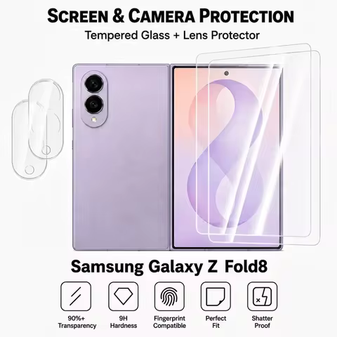 Tempered Glass + Camera Glass For Samsung Galaxy Fold 8 / Fold 8 Ultra Screen Protector Protective L
