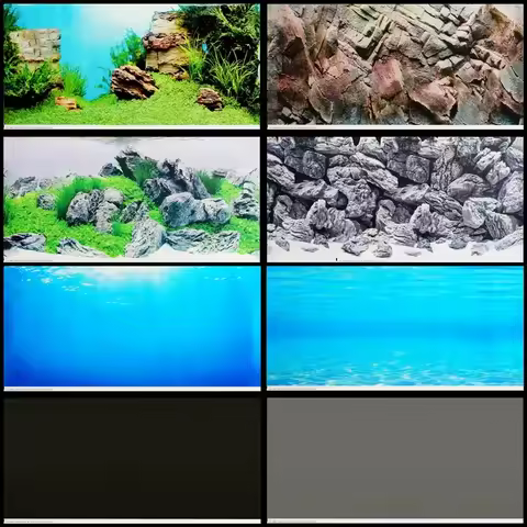 60 100 150CM High Double Sided Aquarium Background Poster Rock Fish Tank Decorative Wall Backdrop Pi