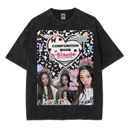 Oversized t-shirt giselle aespa kpop competition washed washing vintage tee