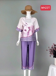 Bộ đồ trung niên lụa latin sang trọng MH23 – Đồ bộ cao cấp cho Mẹ.