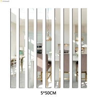 Stylish Long Strip Acrylic Mirror Mosaic Wall Sticker for Fashionable Home Decor