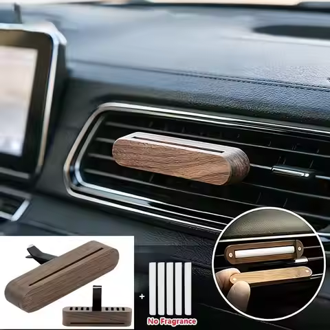 Wood Car Air Vent Diffuser Refillable Car Fragrance Clip Diffuser Car Aromatherapy Diffuser Long-Las