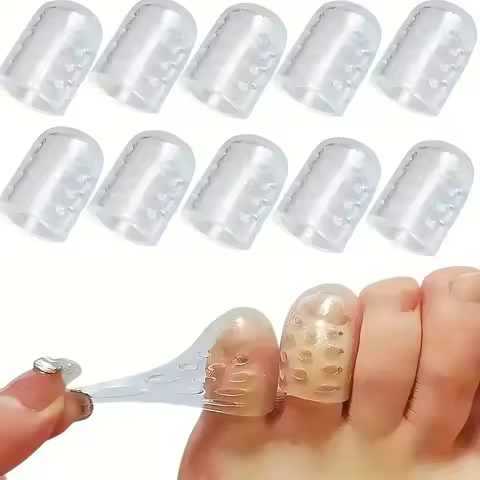 10pcs Gel Toe Protectors, Anti-Friction & Blister Prevention, Food-Grade Gel, for Work Boots & Women