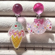 ✨Store Recommended✨Sugar Ice Cream Candy Childlike Sweet Asymmetric Earrings Photo Earrings without 