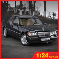 1 Box 24 Benz W140 320SEL Metal Alloy Diecast Car Model for Boys Simulation Sound Light Effect Hobby