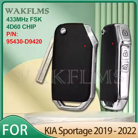 P/N: 95430-D9420 D9420 For Kia Sportage 2019 2020 2021 2022 Flip Remote Key 433.92MHz FSK 4D60CHIP R