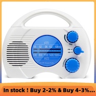 Portable Radio 4-Level Shower Waterproof Radio AM FM Mini Radio Bathroom Radio with Plug-in Card