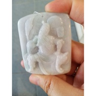 P162 Ready Stock Jade Pendant BUDDHA 翡翠紫关公关二爷关二哥牌子 GEG CX 48.4x8.3x60.9