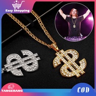 Dollar Pendant Necklace Gold Dollar Necklace Jumbo Hip Hop Ring Necklace Gold Dollar Necklace
