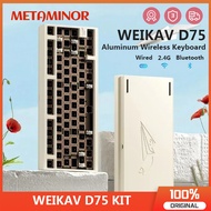 WEIKAV D75 Aluminum Keyboard Kit Wireless Mechanical Keyboard 75% Custom RGB Bluetooth 2.4g Wired