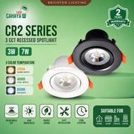 LED CAHAYA CR2 Recessed Spotlight 3W 7W Downlight 3 Color 3000K 4000K 6500K Indoor Ceiling Light