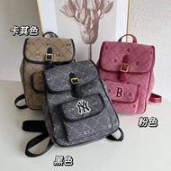Korea Korea MLB New Style Rucksack Fashion All-Match Diamond Pattern Old Flower NY Yankees Trendy Ladies Shoulder Bag