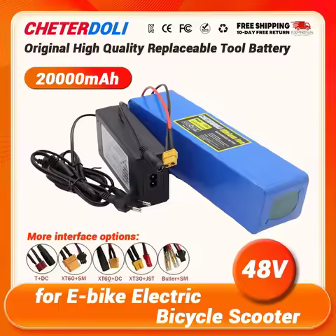 13S3P 20Ah Lithium-ion Battery Pack 48V 20000mAh with 250W 350W 500W 750W 1000W BMS for 54.6V E-bike