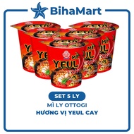 [SET OF 5 CUP]- OTTOGI - Ottogi cup noodles with spicy Yeul flavor, Ottogi instant cup noodles, Otog