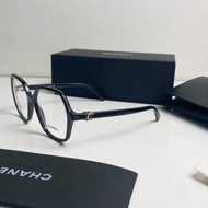 Chanel 新款方框光學眼鏡3421B 素颜神器 顯臉小 側邊雙C金色水鑽logo