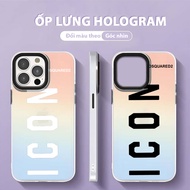 ICON square edge color changing back case for iphone 6/6s/7/8/X/XS/11/12/13/14/15 Pro Plus 14 15prom