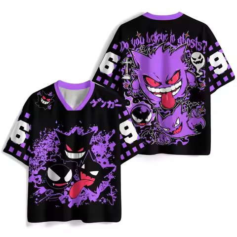 Summer 2026 Pokemon Ghost "Ghost Legion" No. 69 Baseball Uniform Theme 3D Print Breathable Quick-Dry