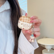For huawei freeclip2 new earphone cover cartoon plaid puppy freebuds6i bluetooth wireless protective
