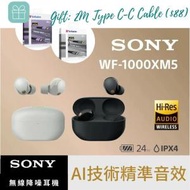 SONY - 索尼 Sony WF-1000XM5 無線降噪耳機 (黑色) 耳塞式耳機 SONY 藍芽耳機｜附送Verbatim Type C-C PD 100W 快速充電線 乙件 (2米長)｜黑色