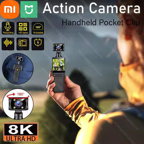 Xiaomi New Action Camera 8K HD 180 ° Rotating Mini Portable Camera Mini Sports Wearable Camera Infra