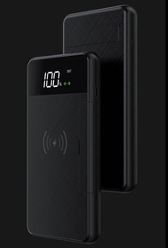 支架型座枱式無缐充電寶 可座著充電 緊貼不易移 邊看邊充 旅遊輕便裝 黑色 10000mAh Mini Wireless Power Bank For iPhone Samsung Galaxy Huawei HTC Sony Nokia Xiaomi LG Black