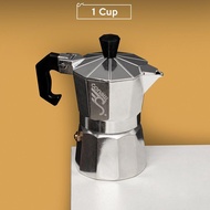 1 Cup Mokapot Aluminum White Espresso Maker Coffee 50 Barista ToolML