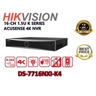 HIKVISION 16CH / 16 CHANNEL DS-7716NXI-K4 1.5U K SERIES ACUSENSE 4K NVR NETWORK RECORDER