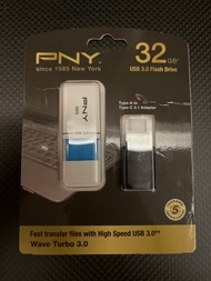 PNY 32GB USB 3.0 Flash Drive with Type-C Adapter
