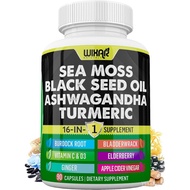 Wixar Sea Moss 3000mg Black Seed Oil 2000mg  1000mg Turmeric 1000mg Bladderwrack 1000mg Burdock 1000