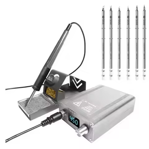 Oss T12-D+ and 6 Tips Electric Soldering Iron Temperature Controller Digital Soldering Station Mobil