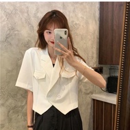 Korean Version 2023 Design Loose Short Style All-Match Thin Short-Sleeved Small Blazer Women's Clothing