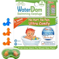 WaterDam A-Series Penutup Telinga Renang Ultra Selesa dan Tahan Air (Saiz 1A, Saiz 1A+1A+1A: Kanak-k