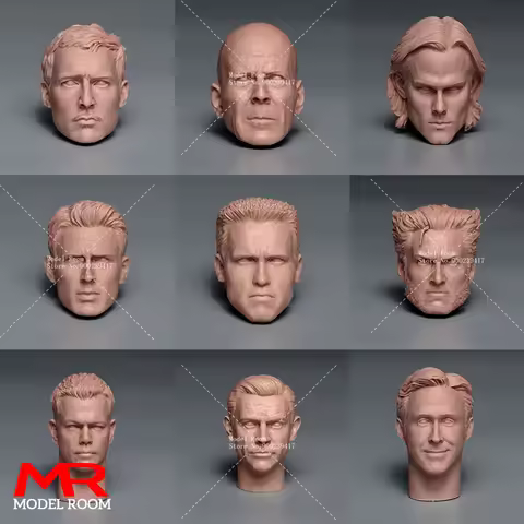 Unpainted 1/6 Arnold Bruce Willis Matt Damon Hugh Jackman Head Sculpt Theron Chris Evans Sean Conner
