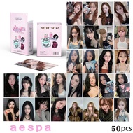 50-55pcs/box AESPA Album Photocards Laser Hologram Holographic Cards NINGNING WINTER GISELLE KARINA Kpop Postcards