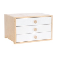 HomeHuk กล่องลิ้นชัก รุ่นโครี่ ขนาด 34.7 x 26 ซม. - สีธรรมชาติ/ขาว