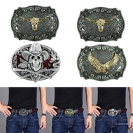 Crazy 2pcs Western-style Buckle Unisex Waist Belt Metal Outdoor Traveling Camping