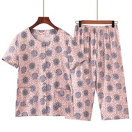 Elderly Clothes Grandma Clothes Summer Middle-aged Elderly Summer Clothes Women Short-Sleeved Mother