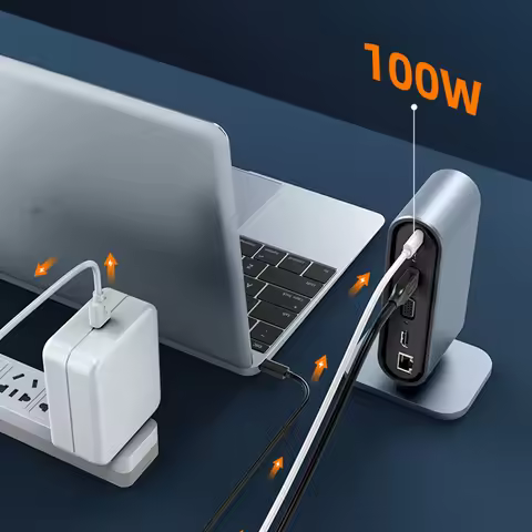 USB C Docking Station PD 100W Type C HUB to HDMI-Compatible Adapter 4K 30Hz VGA RJ45 USB 3.0 HUB USB